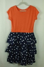 HOT BUY 🔥 Shabby Apple Dress Size Small Ruffle Polka Dot Orange Blue