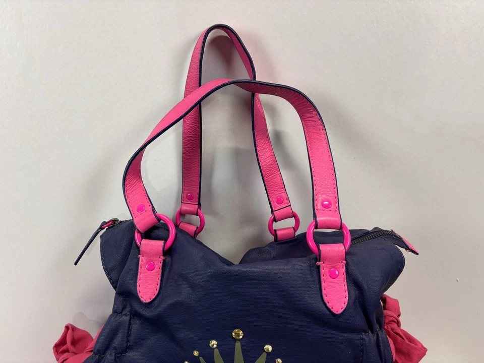 Juicy Couture Vintage Cartera Rosa Azul Bolso de Hombro Y2K Bolso de Mano Paris Hilton Foto 2 de 4