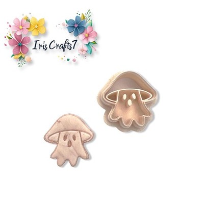 Mushroom Ghost Polymer Clay Cutter | 3D-gedrucktes Tonwerkzeug | IrisCrafts7 UK