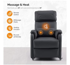 Heated  Massage Electric Recliner Armchair with Locking Wheels 