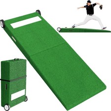 80 28 6"Foldable Baseball Pitching Mound with Pro Pitching Rubber for All Ages
