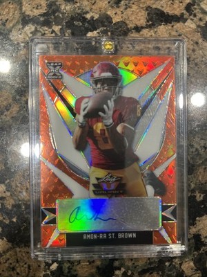 2021 Amon-Ra St. Brown Rookie RC Auto /10 Flash of Brilliance Shimmer #BA-ARS