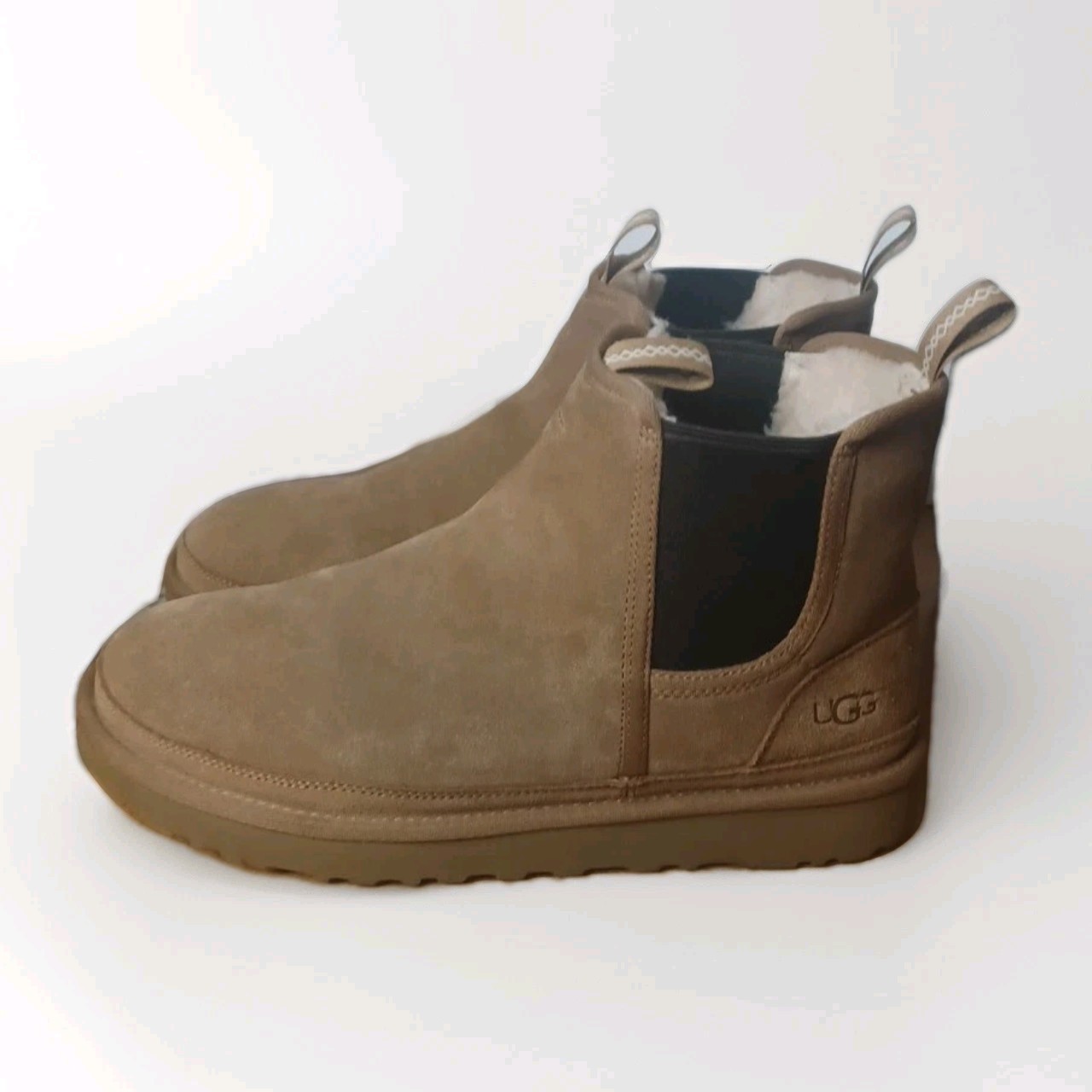 UGG NEUMEL CHELSEA CHESTNUT SUEDE/ WOOL  ANKLE BOOTS, MEN US 11/ EUR 44
