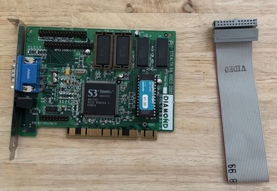 1995 Diamond Multimedia Stealth 64 Video 2001 2MB PCI S3 Trio64V+ Vintage