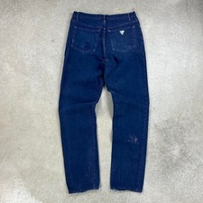 Vintage 90s Guess Jeans Size 34x34 Navy Blue Straight Leg Georges Marciano USA
