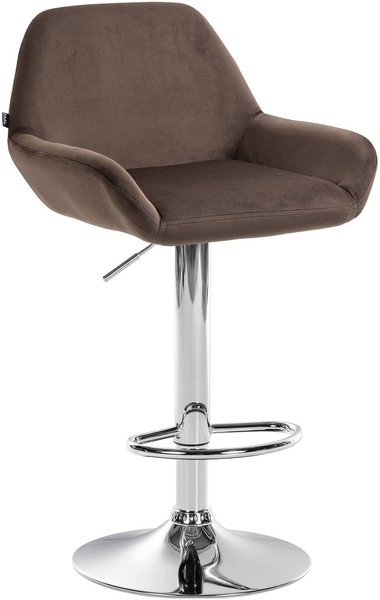 Barhocker Braga Samt Chrom Braun-image