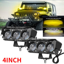 Led Spot Lights White Yellow Driving Lamp Fog Lights 4inch Pods Cube Offroad Atv