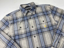 Carhartt Loose Fit Heavyweight Flannel Long Sleeve Shirt Plaid Men Medium 105947