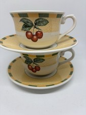 Churchill -  Somerset Fruits   - Breakfast Cup And Saucers Pair