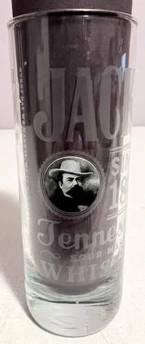 Jack Daniels Old No.7 Drinking Glass Sour Mash Tennessee Whiskey Etched 6”Tall