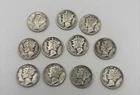 Lot Of 11 Mercury Dimes Random Dates 1940-1945 90% Silver