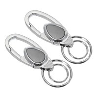 2Stk Auto SchlüSselanhäNger SchlüSselhalter Mit 2 SchlüSselanhäNgern Silber