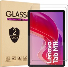 2 Pack Tempered Glass Screen Protectors for Lenovo Tab M11/K11, 9H Anti-Scratch