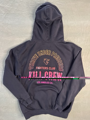 #ad Kill Crew Fighters Club Hoodie Thrive Under Pressure Wolf Graphic Black M $49.99