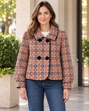 Meidali Yan Women s Wool Blend XXL Crop Blazer Jacket NWT