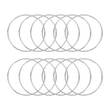 12 Pcs Dream Catcher Rings,4 Inch Macrame Hoops Rings,Silver