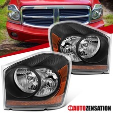 Fit 2004-2006 Dodge Durango Black Headlights Lamps Assembly Leftright 04 05 06