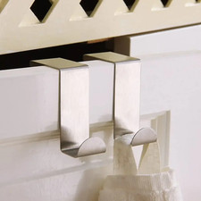 2/4/10pcs Over Door Hooks Chrome Clothes Towel Coat Hanger Storage Rack Storage