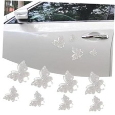 8PCS Bling Crystal Butterfly Car Decals, Auto Decoration Rhinestone White