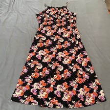 Gilli Dress Women's 2X Black Floral Giulietta Square Neck Maxi Plus Size Summer