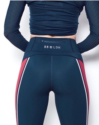 Sweaty Betty Women's The Zero Gravity Leggings Navy Blue Red Size L Short