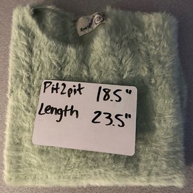 Rosie Neira Anthropologie XS Aubade Fuzzy Eyelash Pullover Sweater Mint cable