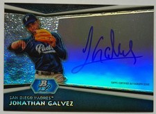 2012 Bowman Platinum Prospect Autographs Jonathan Galvez #AP-JG San Diego Padres