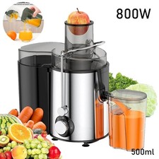 800W Juicer Machine Whole Fruit Vegetable Large Juice Extractor Stainless Steel