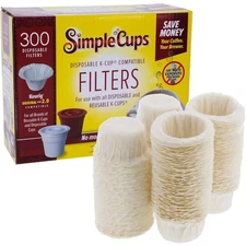 Disposable Paper Coffee Filters 300 Count - Compatible with Keurig, K-Cup mac...