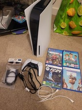 Sony PlayStation 5 PS5 Blu-ray Disc Edition Console - White with 4x Games Bundle