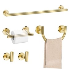 5-Pieces Bathroom Hardware Accessories Set 23.6inch SUS304 Set B Brushed Gold