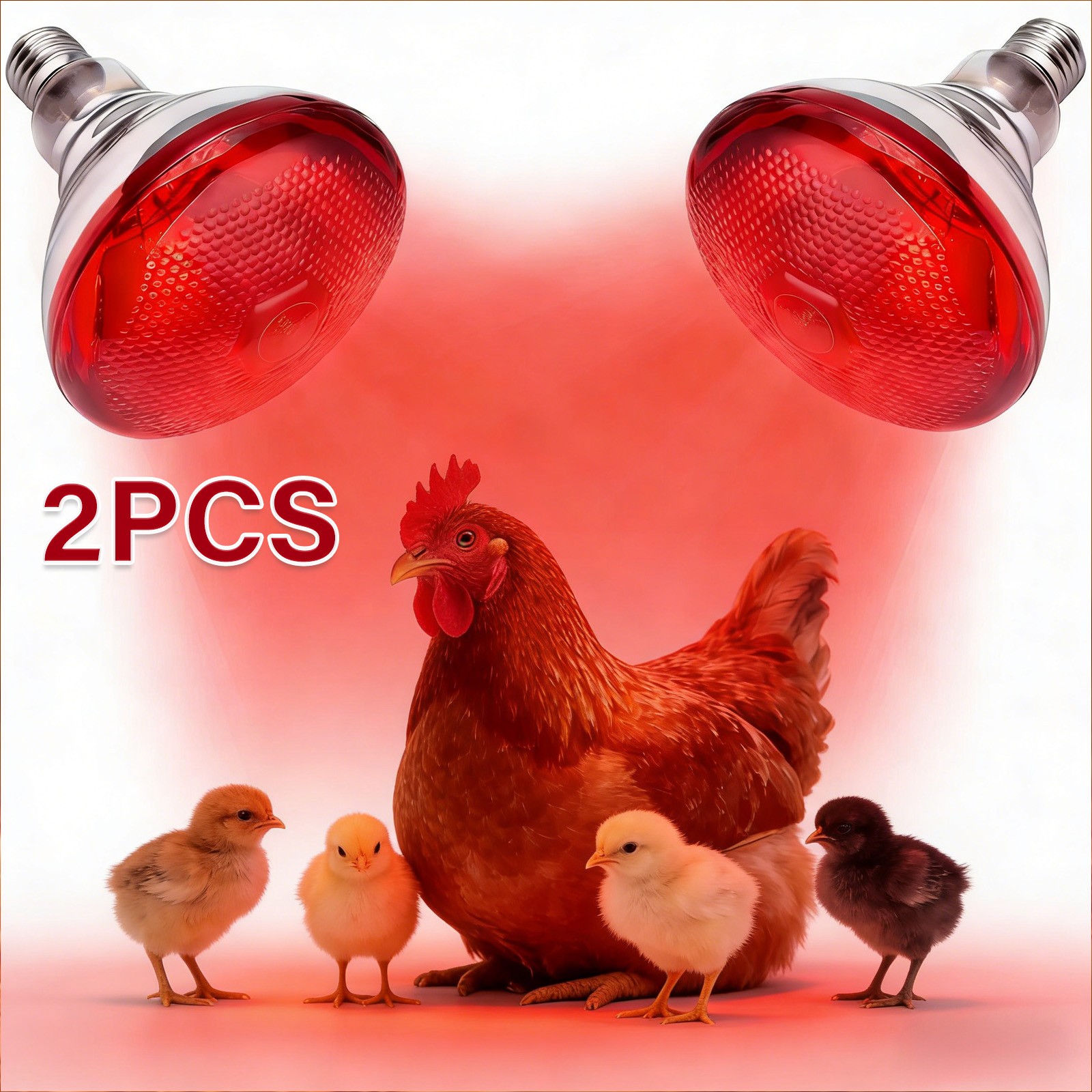 Infrared Heat Lamp for Chicken150W Red Heat Lamp Bulb for Gecko Reptile 2Pack