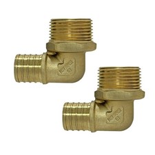 XFITTING Barb Crimp 1 in Pex X 1 Male Threaded 1" NPT Elbow, Gold