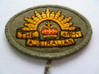 aust army green biscuit patch nice new cond