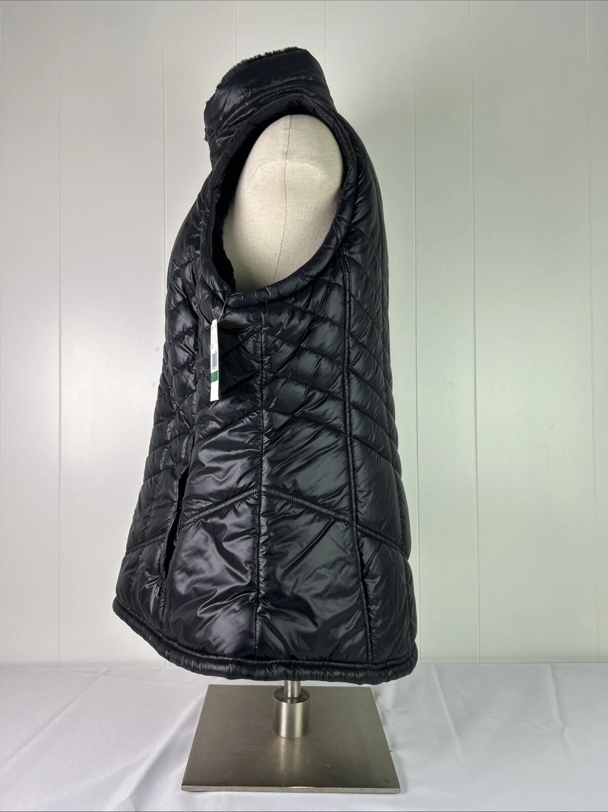 GILET NUOVO CON ETICHETTE MICHAEL KORS PIUMINO IMBOTTITO PELLICCIA SINTETICA FODERATO NERO 144019 GRANDE PREZZO AL PUBBLICO CONSIGLIATO $125 00