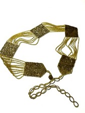 Beautiful Vintage Fully Beaded Gold Belt Art Deco