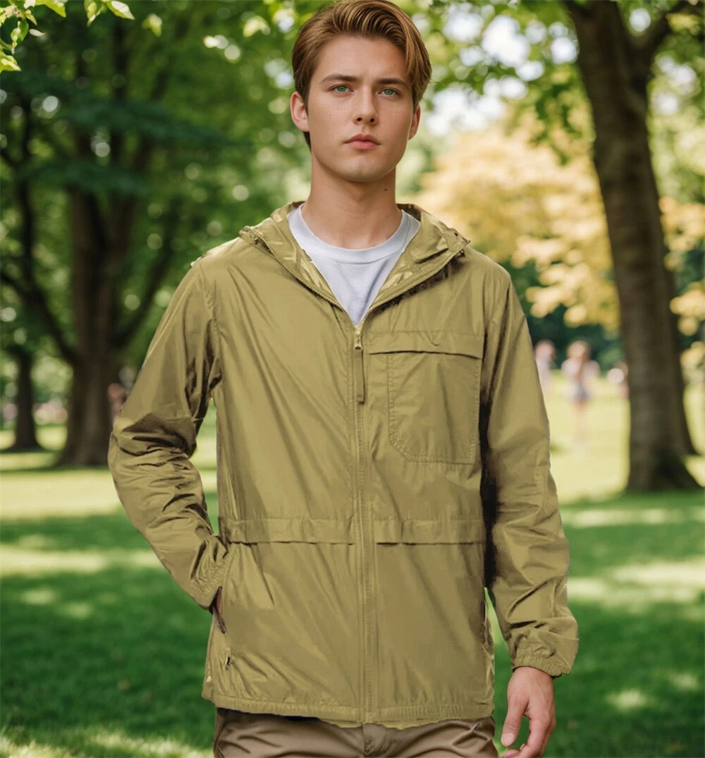 Men's Light Hoodie Sun Protection Outdoor Sports Jacket Long Sleeve T-shirt