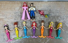 Polly Pocket Disney Princess Ariel, Prince, 6 Mermaid Sisters Sebastian Flounder