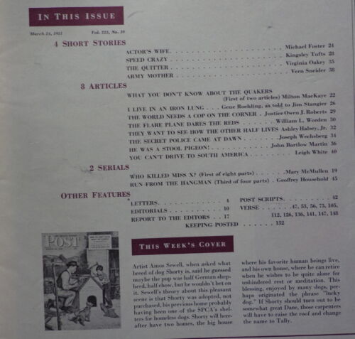 SATURDAY EVENING POST March 24 1951 AMOS SEWELL-Austin Briggs-CAR ADS-COKE AD - Picture 2 of 8