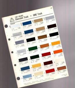 Gmc Color Chart