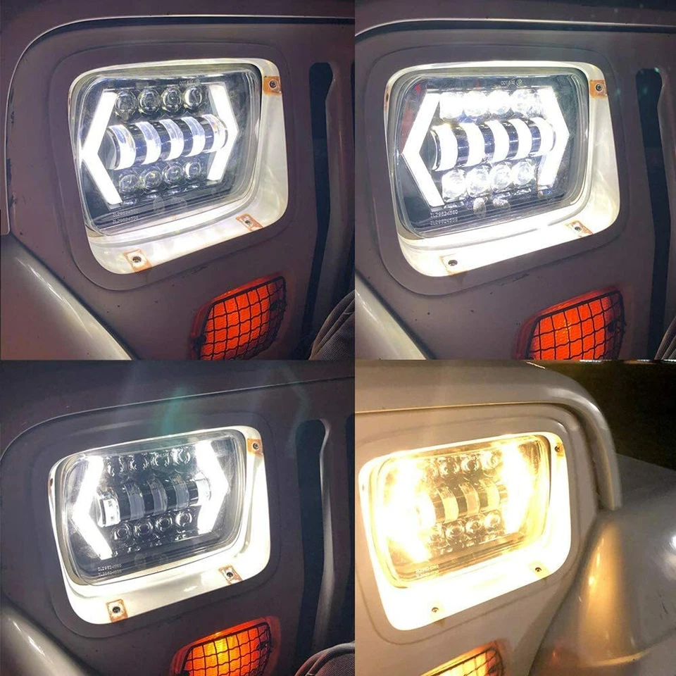 210W 5x7'' 7x6'' LED Headlight Hi-Lo Beam DRL For Jeep Cherokee XJ Wrangler YJ - Image 4 of 4