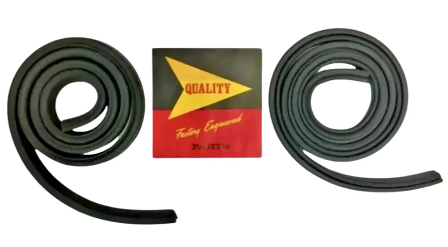 Para Chrysler 1957-1959 2 puertas techo rígido tira de clima riel de techo sello de goma negro Foto 2 de 4