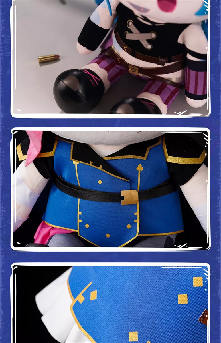 Arcane：League Of Legends Vi Caitlyn 40cm Sitting Plush Toy Pillow