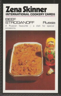 BROOKE BOND (TEA)-ZENA SKINNER COOKERY CARD 1974-#38- RUSSIA - BEEF STROGANOFF