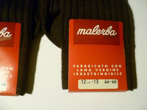 2 PAIA CALZE CORTE UOMO MALERBA MISTO LANA TG 12 1/2 - 13 44 46 MARRONE COSTINE - Foto 3 di 6
