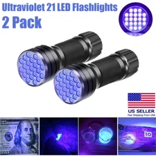 2x UV Ultra Violet LED Flashlight Blacklight Light 395 NM Inspection Lamp Torch