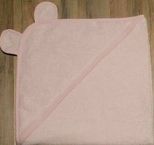 Birchwood Trading Applesauce Turkish Cotton Hooded Baby Bath Towel, Pink