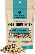 2.3oz Vital Essentials Freeze Dried Raw Beef TRIPE Nibs Dog Treats