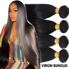 CLEARANCE 1-3Bundles Virgin Human Hair Extensions Brazilian Straight Silky 8-30"