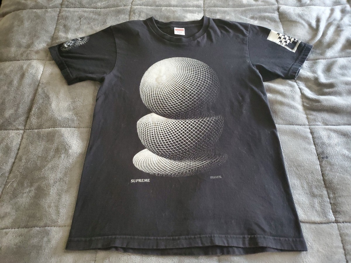 Supreme MC Escher Three Spheres Black Short Sleeve Tshirt SZ M